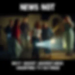 Ghost Adventures team exploring a dark, eerie site with flashlights in hand