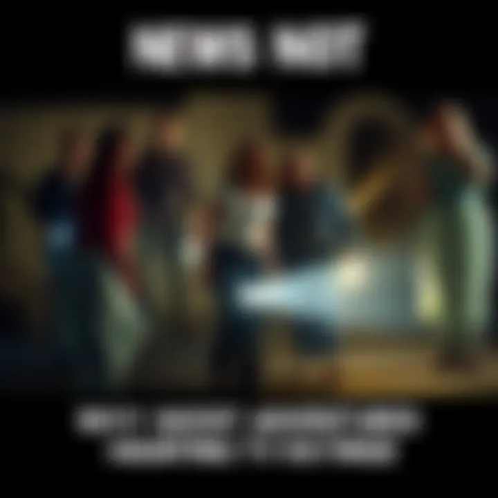 Group investigating haunted location Ghost Adventures team exploring a dark, eerie site with flashlights in hand