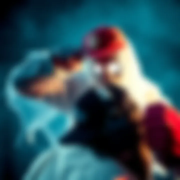 A ghostly figure reaches for a cap on a person's head, capturing the moment of surprise.