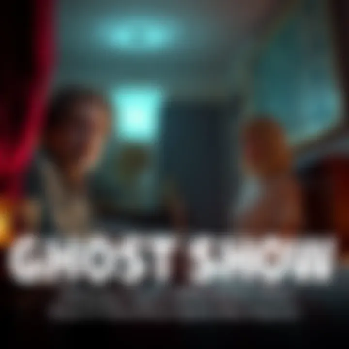 A ghost hunting expert and a medium in a dimly lit room, discussing how to help a family with a haunting issue