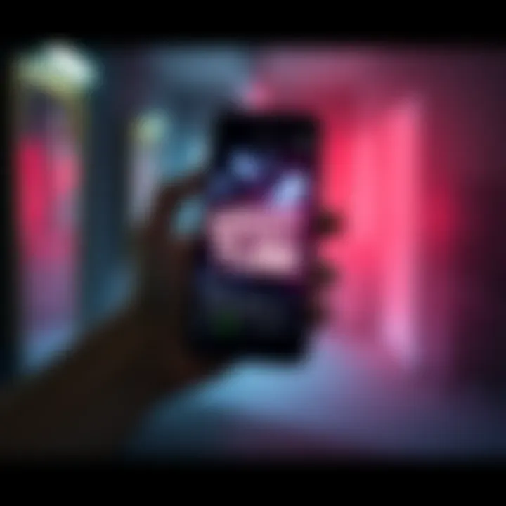 A person holds a smartphone displaying the Ghost Tube app with ghostly images and text on screen, exploring paranormal communication.