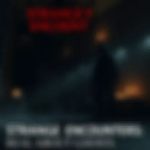 A shadowy figure in a dark room with flickering candlelight, creating an eerie atmosphere.