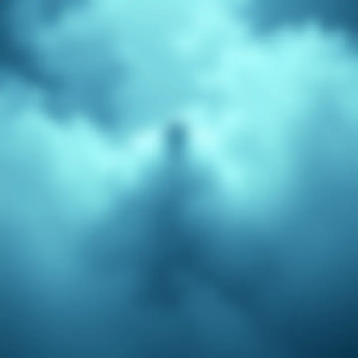 A translucent ghost figure surrounded by a swirling fog, symbolizing the connection between identity and existence after death.