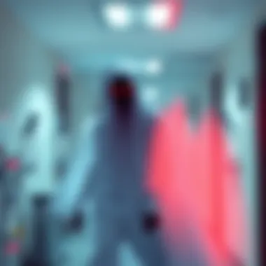 Blurred image of a ghostly figure captured in a hospital setting