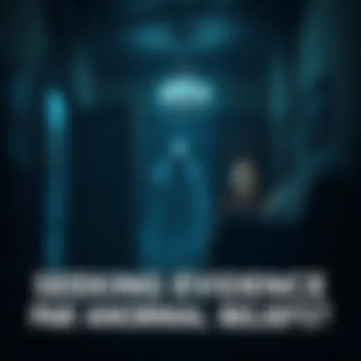 A ghostly figure appears in a dimly lit room of an old house, suggesting paranormal activity.