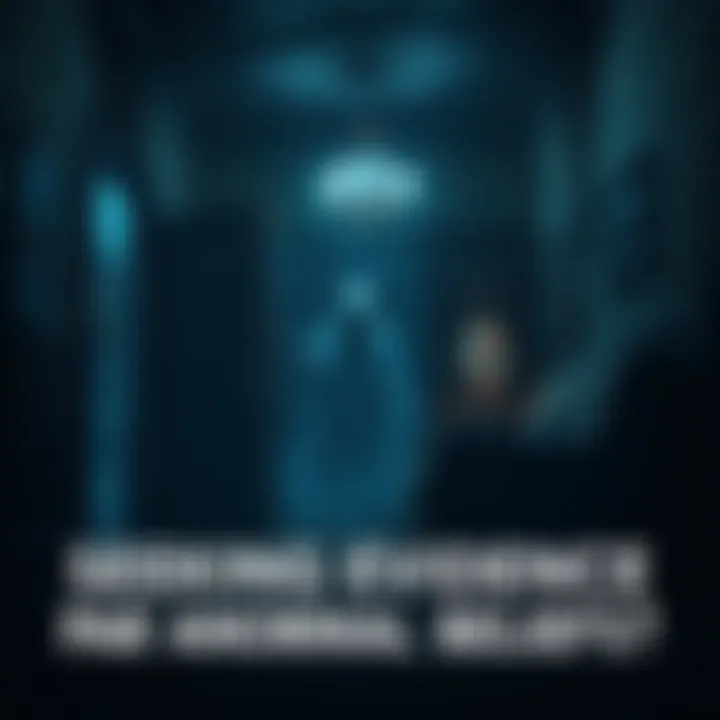 A ghostly figure appears in a dimly lit room of an old house, suggesting paranormal activity.