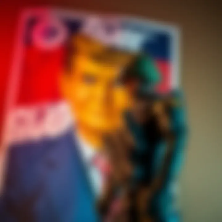 A G I Joe action figure in military gear standing against a backdrop of a campaign poster, representing predictive programming in pop culture.