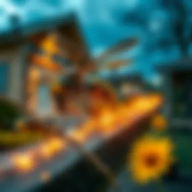 Giant Japanese hornets constructing nests outside a house in a dream scenario