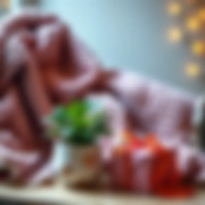 A cozy blanket and a potted plant representing thoughtful gifts for friends influenced by Venus signs.