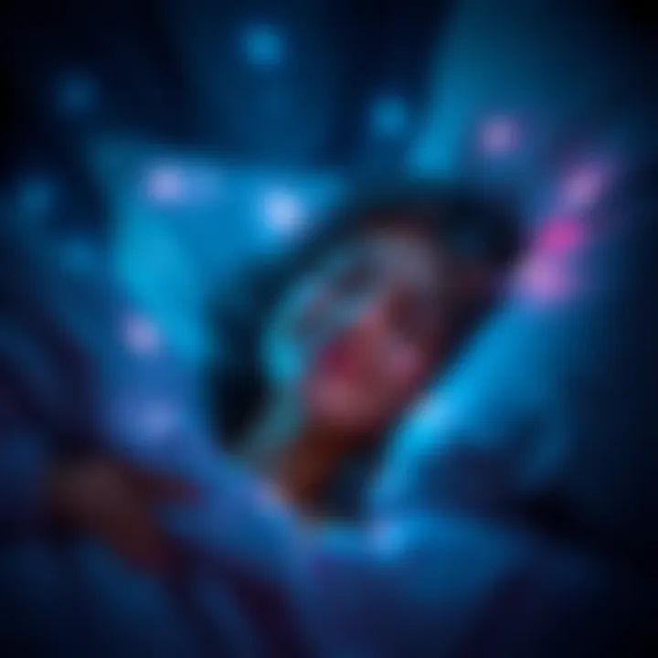 Girl dreaming about her crush A girl smiles in her sleep, dreaming of a warm moment with a guy she likes, cozy and happy.