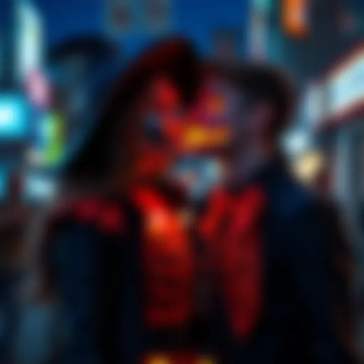 Girlfriend in Zak Costume Girlfriend dressed in a unique Zak costume for Halloween, showing a playful spirit while trying to kiss.