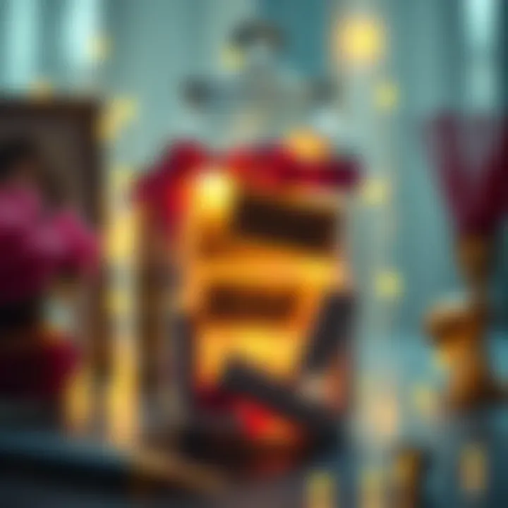 A clear jar filled with folded papers containing names of kind-hearted individuals, surrounded by decorative items and glowing lights for positive energy.