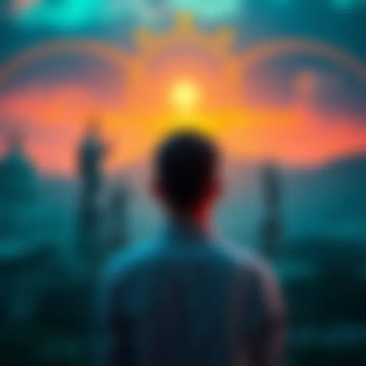 A person contemplating a legal dispute with symbolic imagery of Glasya Labolas in the background, representing guidance and support in tough times.