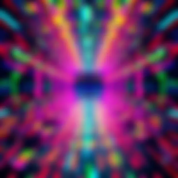 A digital representation showcasing a glitch effect, with distorted patterns and bright colors to illustrate the concept of living in a simulation.