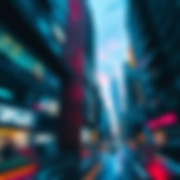 A surreal scene showing a distorted cityscape where buildings bend and colors blend, suggesting a break in perception.