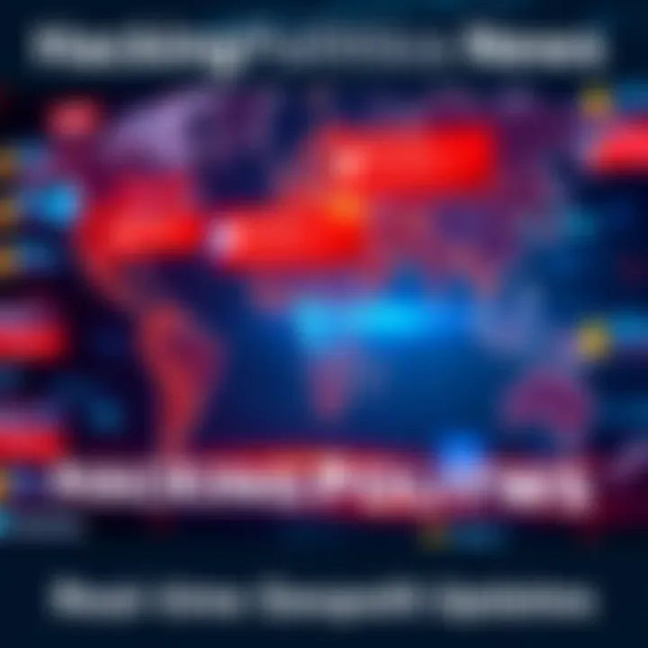 A digital map showing real-time geopolitical news from different parts of the world with news alerts highlighted