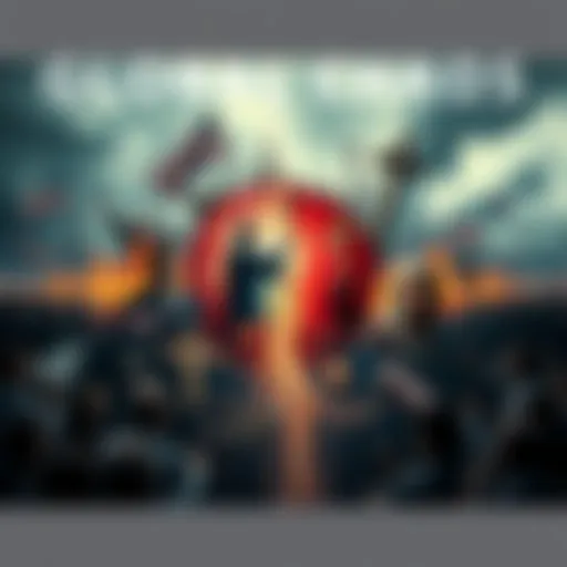 A collage showing symbols of political unrest and religious imagery, depicting the clash of agendas in a turbulent world.