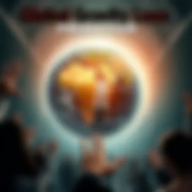 Global Gravity Loss Prediction A graphical representation of Earth with a weightless effect, showing panic among people and hidden celebrities in bunkers, symbolizing the predicted gravity loss on August 12, 2026.