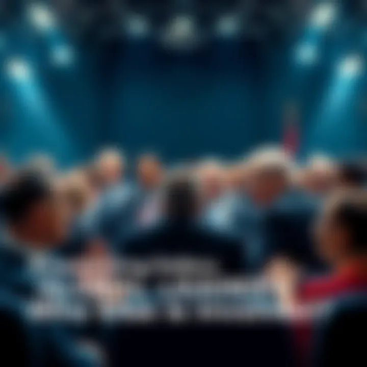 A collage of world leaders engaged in discussions during a political summit, showcasing their roles in global governance.