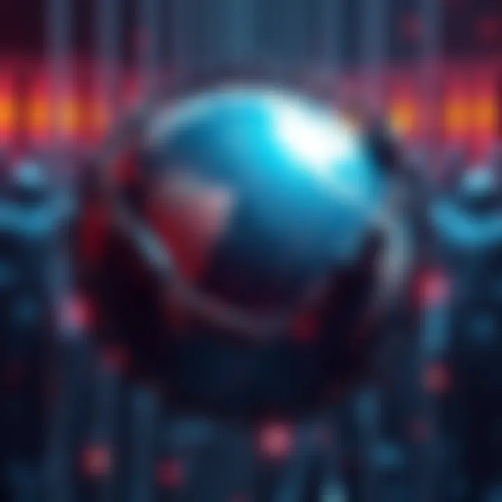 A symbolic illustration depicting a globe encased in digital chains, symbolizing modern technology's control over freedom