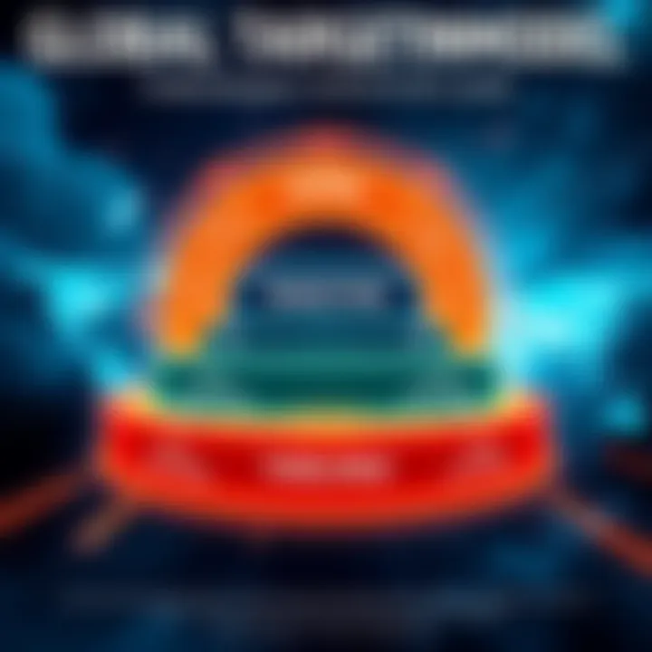 Global Targeting Model Overview An illustration showing a tiered model of global targeting with six distinct levels, emphasizing psychological control and surveillance strategies.