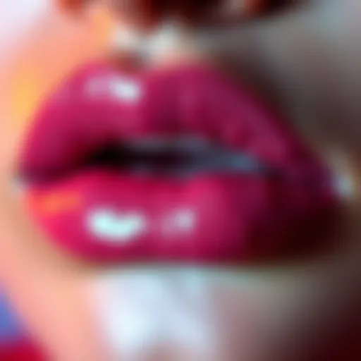 A close-up view of glossy, full lips, showcasing a beauty enhancement theme