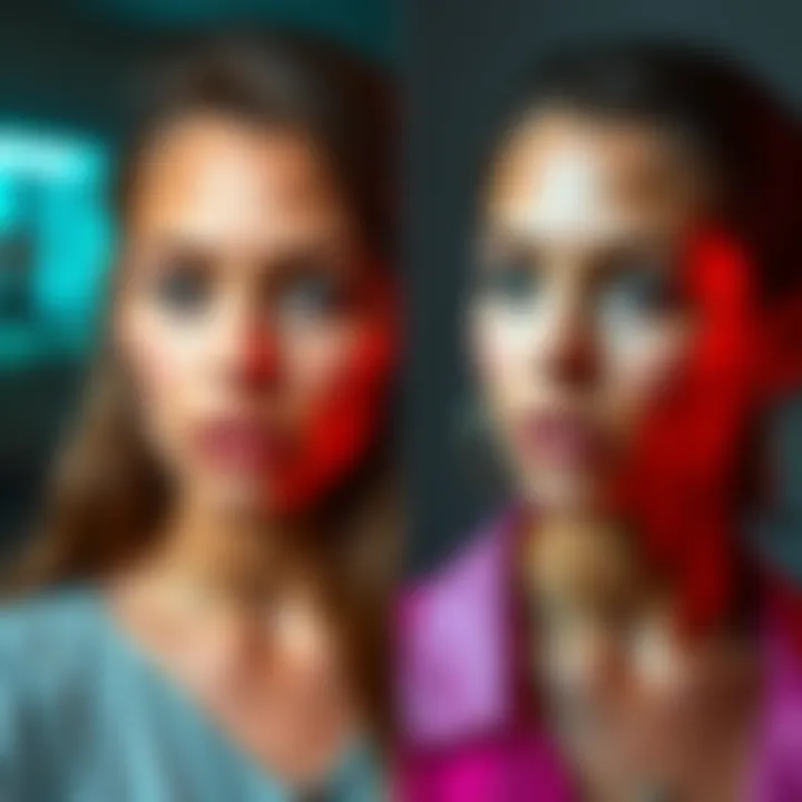 A side-by-side comparison of a person's appearance before and after their glow up journey over one year, showing significant changes in style and confidence.