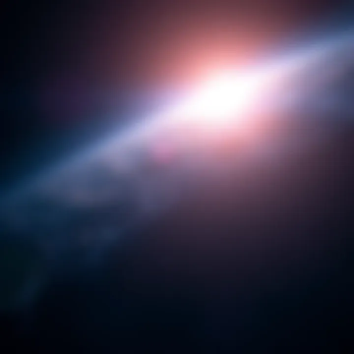 A bright interstellar object emitting light in the night sky, with a backdrop of stars
