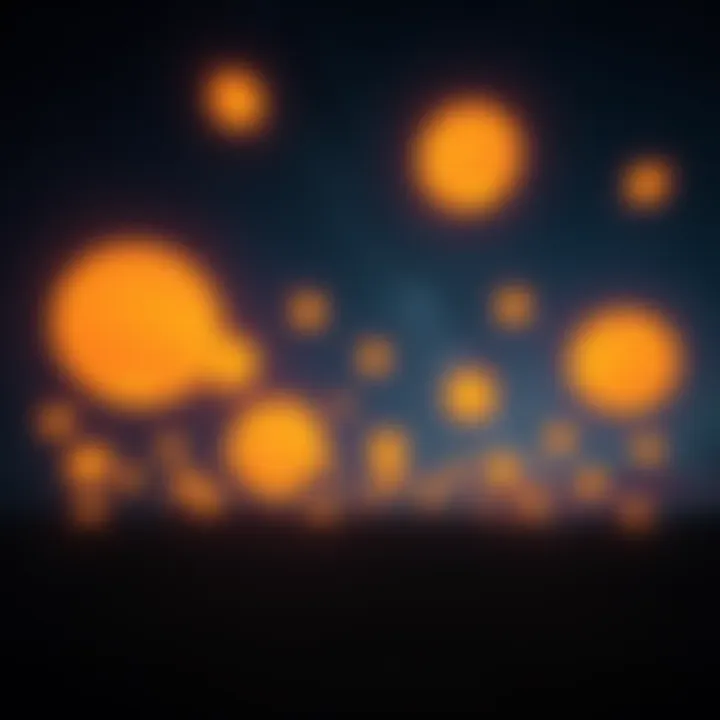 Several glowing orbs floating in the night sky over Iowa, forming delta patterns with no visible sound or propulsion.