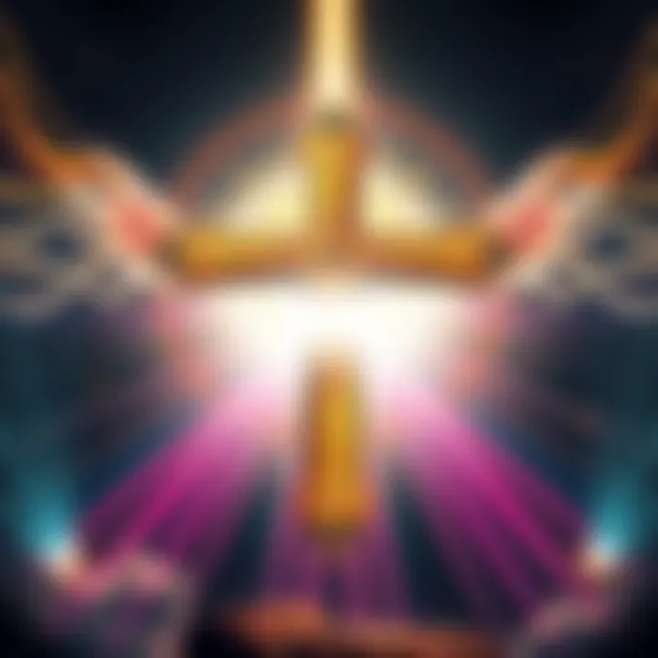 A depiction of the Gnostic Cross of Light, illustrating spiritual symbols and radiant light, representing the vision experienced by John.