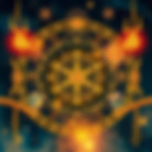 Illustration of Gnostic symbols intertwined with Dogon motifs, representing the ideas of reality as a simulation and cosmic connections.