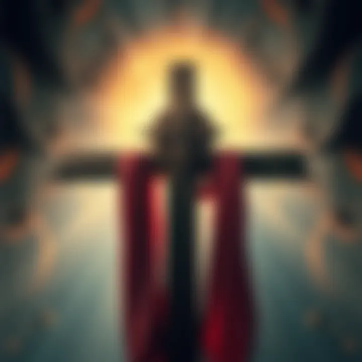 An artistic representation of Gnostic symbolism with a cross and light, illustrating the concept of salvation and redemption in Gnostic belief.