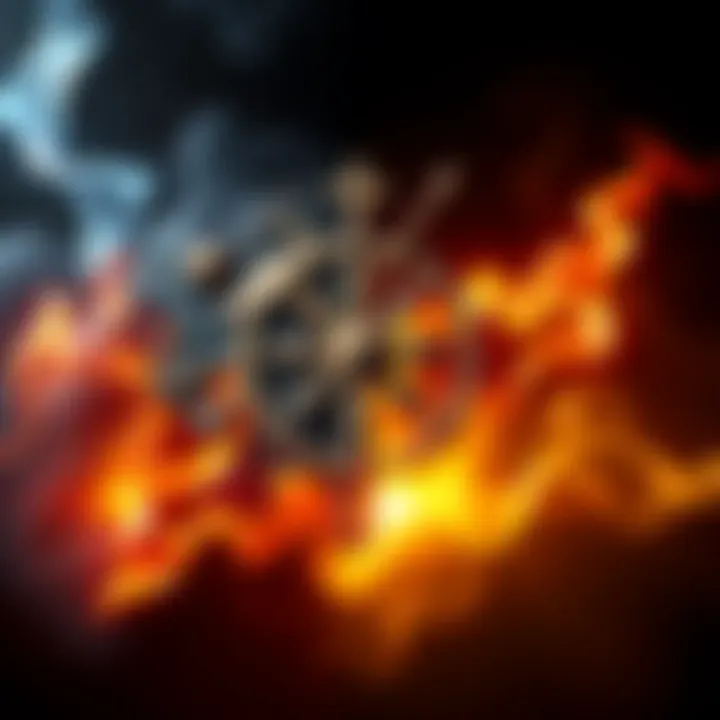 Gnostic and Christian Symbols A split image showing symbols associated with Gnostic traditions on one side and traditional Christian symbols on the other side, representing the debate between the two belief systems.