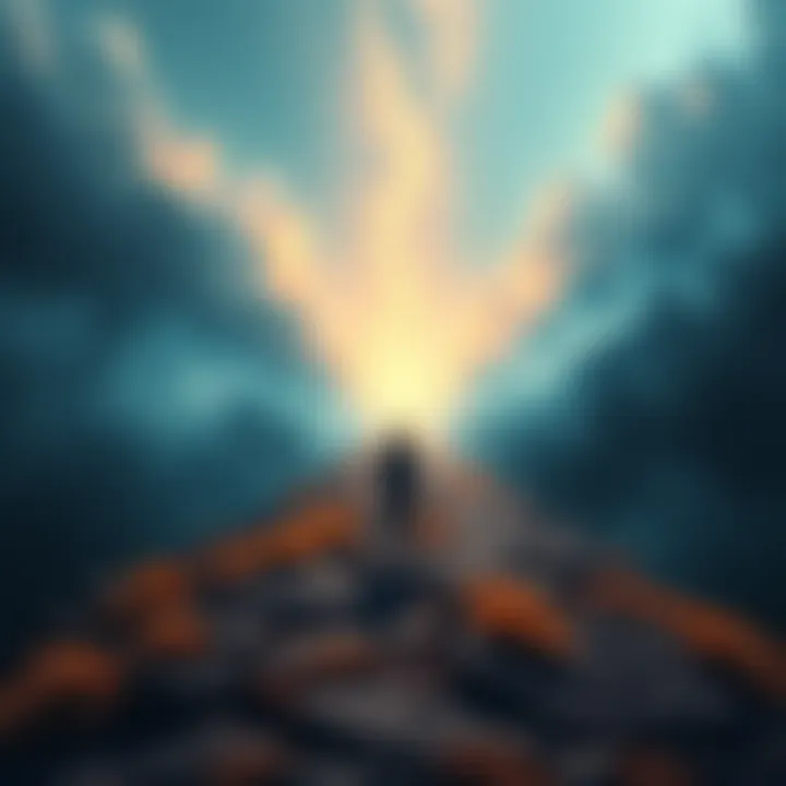 A person standing on a path surrounded by light, contemplating their beliefs and philosophy related to Gnosticism.