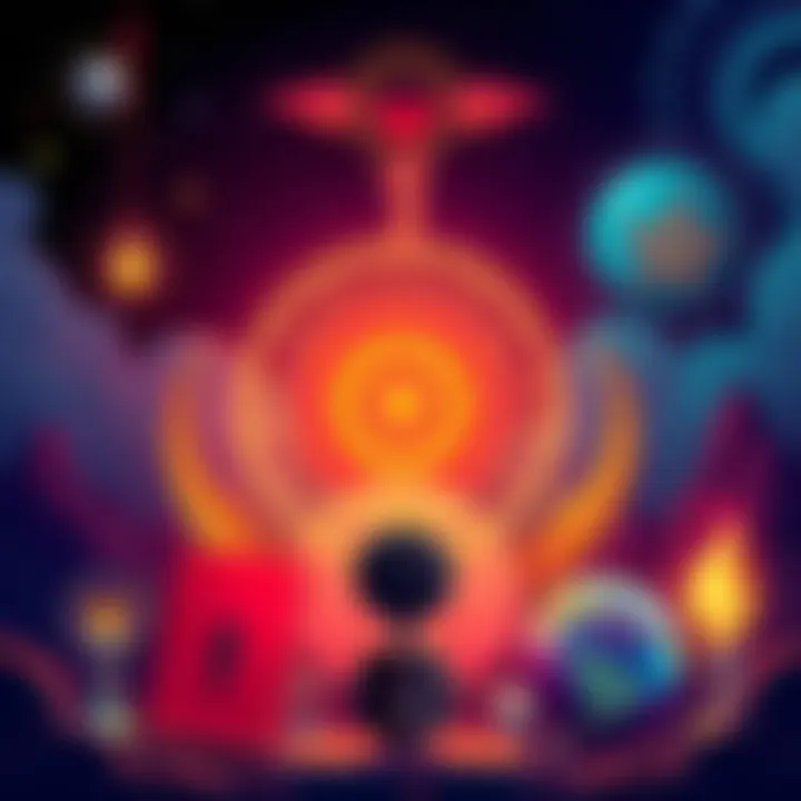 Cover illustration featuring a collection of podcasts and audiobooks related to Gnosticism, with symbols like archons and sacred geometry in a vibrant design