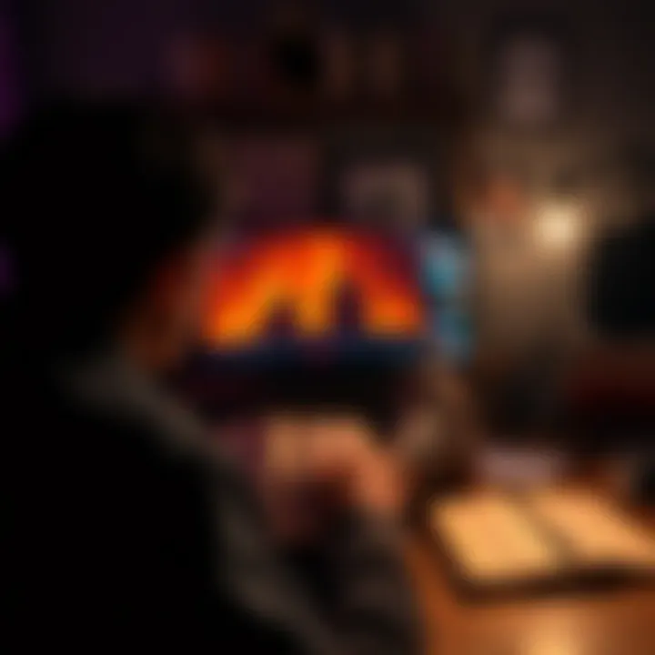 Gnosticism on YouTube A person watching a Gnosticism video on YouTube, surrounded by books and notes about secret knowledge