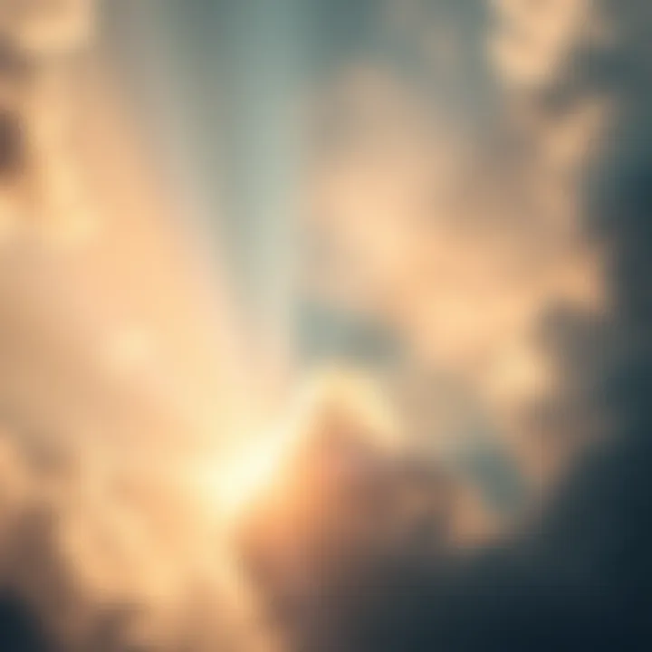 God and the Holy Spirit An abstract representation of God communicating through the Holy Spirit, with light and soft clouds symbolizing divine awareness, illustrating the connection between spirituality and human perception.