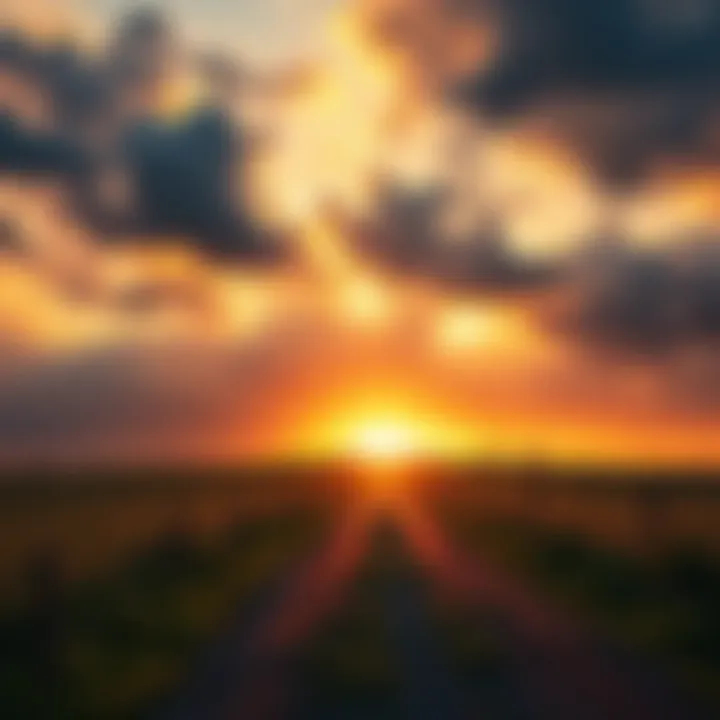 A peaceful scene showing light breaking through dark clouds, symbolizing hope and healing after wrongdoing. A pathway leads toward a bright horizon, representing the journey towards restoration.