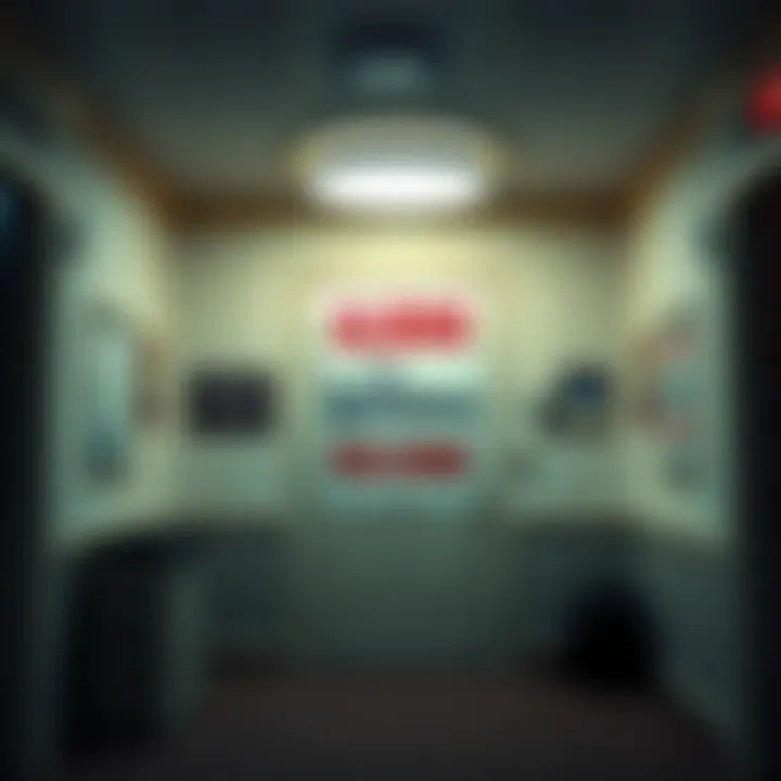 A depiction of a government office with a poster saying 'Aliens Welcome', highlighting the focus on immigration, not UFOs.