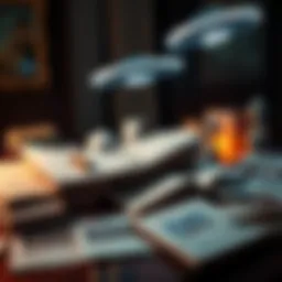 A collection of government documents with UFO images on the table, hinting at extraterrestrial interest