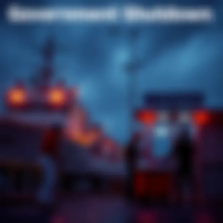 Government Shutdown Impact A Coast Guard vessel and TSA checkpoint show reduced activity during a government shutdown, highlighting safety concerns.