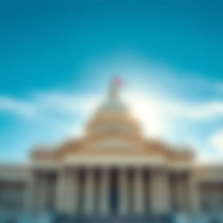 A government building with a clear sky, symbolizing transparency and honesty in politics