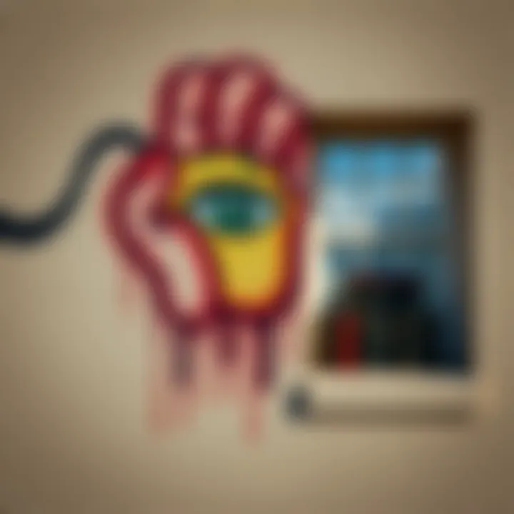 A hand holding an eye spray-painted on a wall, with six Bibles placed on a window ledge nearby