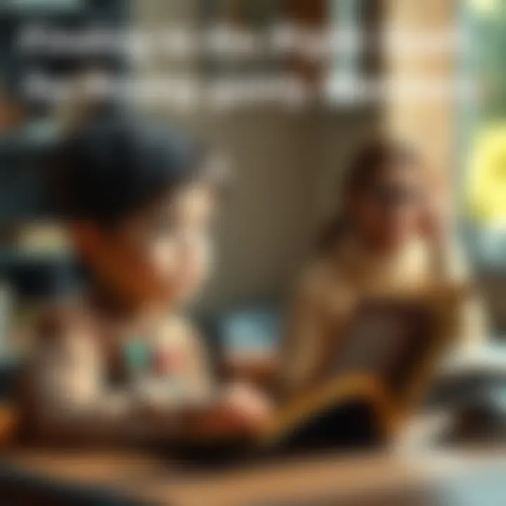 A young person sits at a table with a spellbook open, looking thoughtful, while an elderly woman in the background seems hesitant, showcasing a family moment of concern and hope.