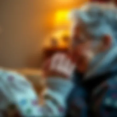 A granddaughter gently holds her grandmother's hand in a warm, heartfelt moment, capturing their close bond during a tender farewell.