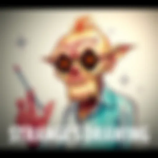 A drawing of a strange creature done by a grandpa with dementia, showing abstract features and unsettling details, reflecting his mental state.