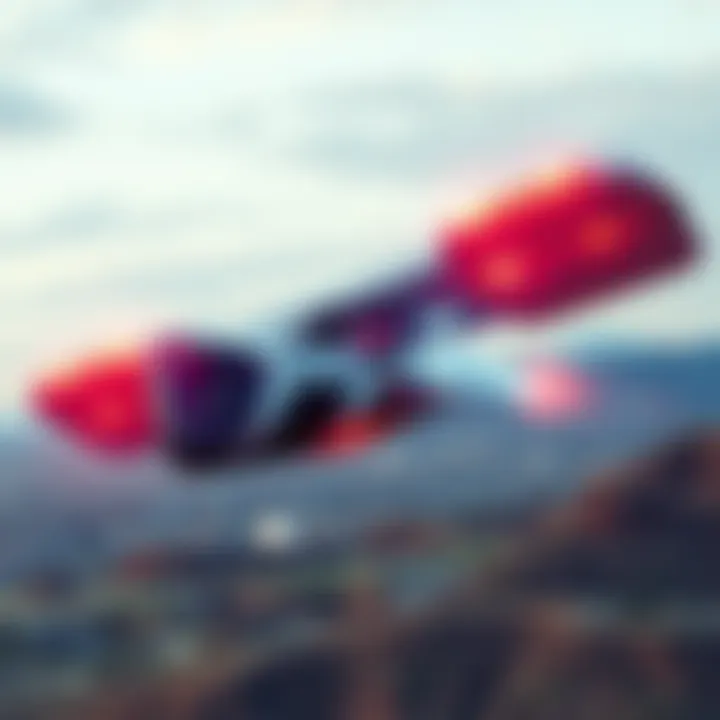 Colorized clip showing the Graviflyer antigravity device flying above the ground, demonstrating its unique design and capabilities.