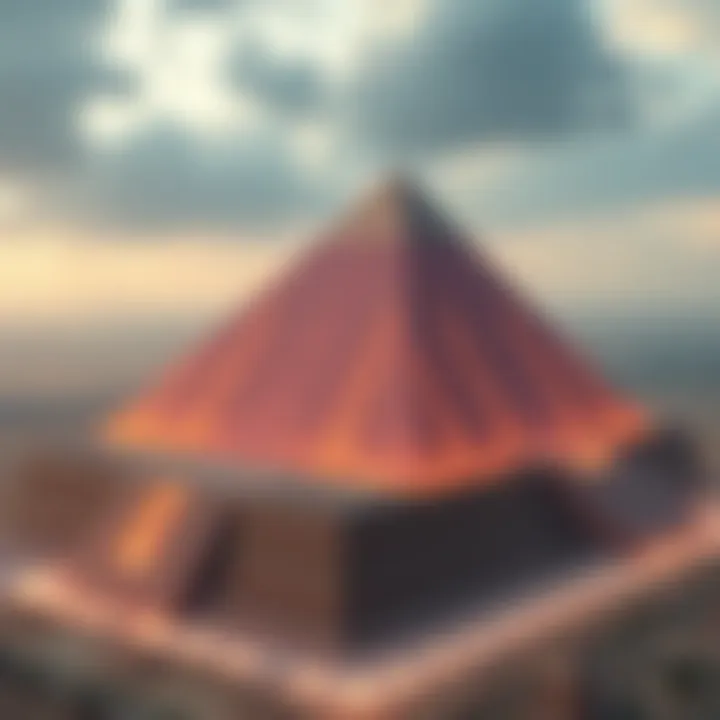 Simulation of the Great Pyramid acting as a capacitor, highlighting its electrical charge capacity and voltage generation.