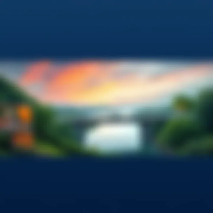 View of the Great Ash Bridge showcasing its modern design and surroundings filled with people and greenery