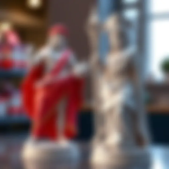 A 3D printed idol of a Greek god next to a store-bought version, showcasing the differences in personalization and detail.